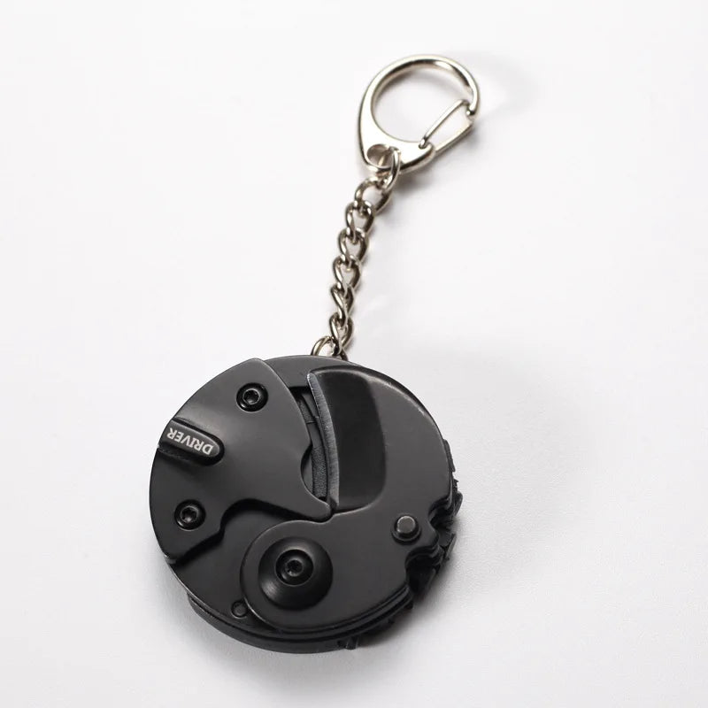 Keychain Screwdriver Multifunctional Hexagon Coin Outdoor EDC Tool Hexagon Folding Coin Knife Pocket Fold Mini coltello Gear Pee