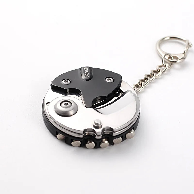 Keychain Screwdriver Multifunctional Hexagon Coin Outdoor EDC Tool Hexagon Folding Coin Knife Pocket Fold Mini coltello Gear Pee